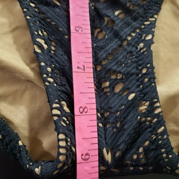 Becca Womens Black Crochet Sheer Halter Tankini Tw - Picture 5 of 8